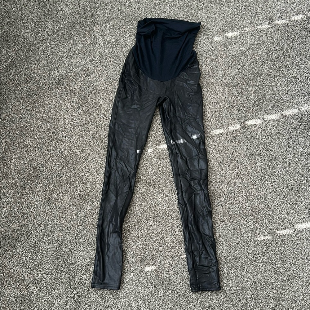 Spanx faux leather maternity leggings!